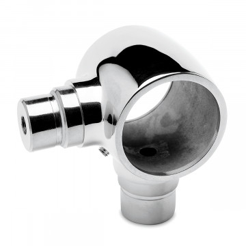 Opschuifsteun met 2 uitg. 90Â° Rochella voor buis Ã˜ 25,4 mm zamak chroom look