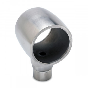 Opschuifsteun met 1 uitg. 90° Daniella voor buis Ø 25,4 mm zamak RVS look