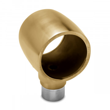 Opschuifsteun met 1 uitg. 90Â° Daniella voor buis Ã˜ 38,1 mm zamak messing mat