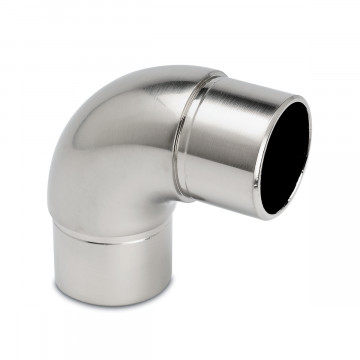 Kniefitting 90° Alita voor buis Ø 25,4 mm zamak RVS look