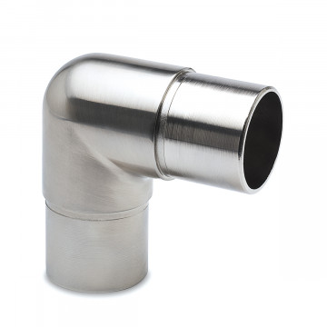 Kniefitting 90° Marly voor buis Ø 38,1 mm zamak RVS look