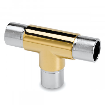 T-fitting Ceress voor buis Ã˜ 38,1 mm zamak messing