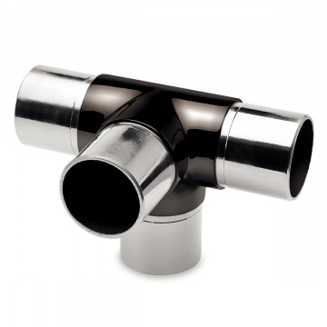 T-fitting met 1 uitg. 90Â° Armande voor buis Ã˜ 38,1 mm zamak zwart