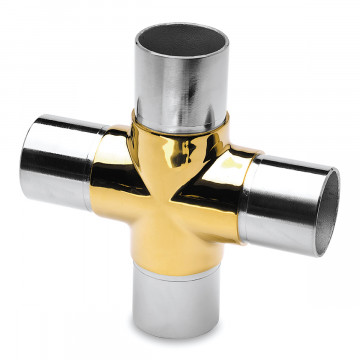Kruisfitting Marinke voor buis Ã˜ 25,4 mm zamak messing