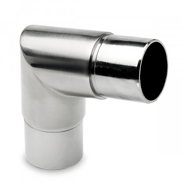 Hoekfitting 80° Ulku voor buis Ø 38,1 mm zamak RVS look