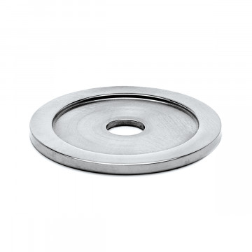 Rozet met boring 10 mm Eolia voor buis Ø 38,1 mm RVS-304 glanzend gepolijst