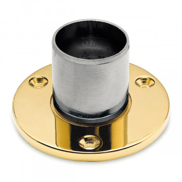 Muur en vloer flens Walda voor buis Ø 19 mm RVS-304 messing