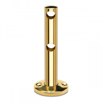 Dubbele middensteun voor montage op hout Almas voor staf 6 mm zamak messing