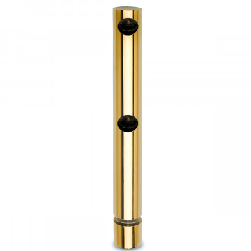 Dubbele eindsteun voor montage op glas Poula voor staf 10 mm zamak messing