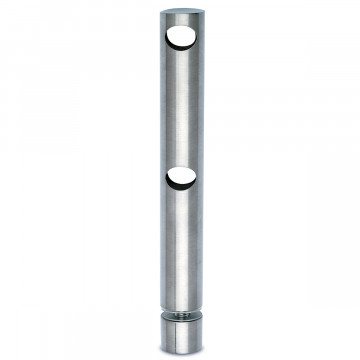 Dubbele middensteun voor montage op glas Finnja voor staf 10 mm zamak RVS look