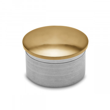 Afgeronde eindstop Hella voor buis Ã˜ 38,1 mm zamak messing mat