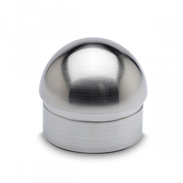 Halfronde eindstop Callan voor buis Ø 50,8 mm zamak RVS look