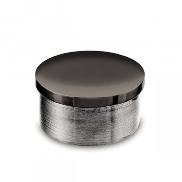 Vlakke eindkap Eike voor buis Ã˜ 25,4 mm zamak zwart