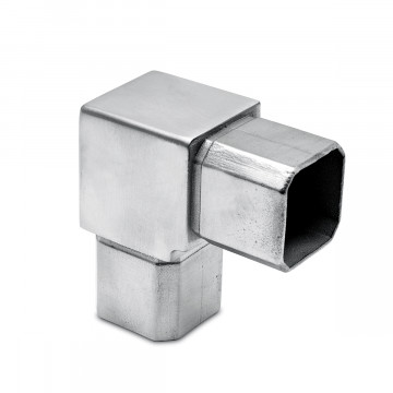 Vierkante buis connector hoek 90° Krystle voor koker 35 x 35 mm RVS-304 mat geslepen