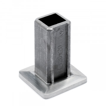 Buis bevestigingsflens Sibille voor koker 20 x 20 mm RVS-304 mat geslepen