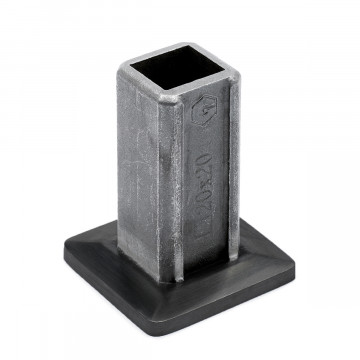 Buis bevestigingsflens Sibille voor koker 20 x 20 mm zamak zwart