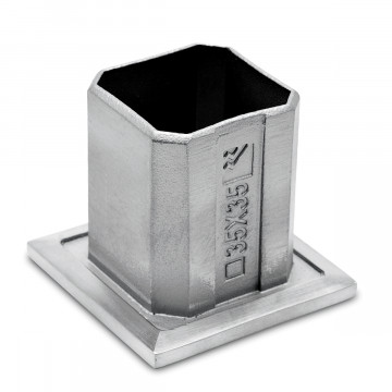 Buis bevestigingsflens Sibille voor koker 35 x 35 mm RVS-304 mat geslepen