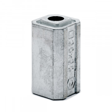 Adapter voor vierkant buis Almira voor koker 20 x 20 mm vast zamak onbewerkt