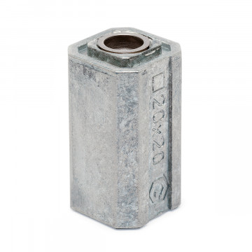 Adapter voor vierkant buis Almira voor koker 20 x 20 mm M6 zamak onbewerkt