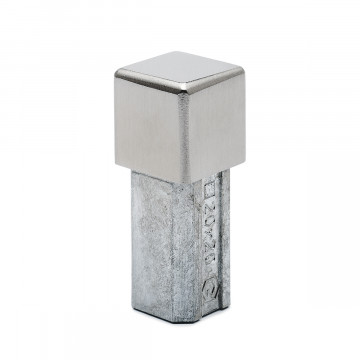 Eindkap voor vierkant buis Myntje voor koker 20 x 20 mm RVS-304 mat geslepen