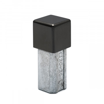 Eindkap voor vierkant buis Myntje voor koker 20 x 20 mm zamak zwart