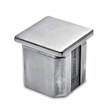 Eindkap voor vierkant buis Myntje voor koker 35 x 35 mm RVS-304 mat geslepen