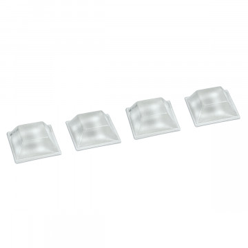 Glasbuffers voor glasplaten, zelfklevend Yora 20,5 x 20,5 mm x 7,5 mm 87 stuks kunststof transparant