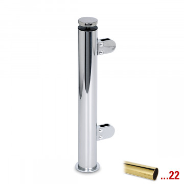 Staander Anneroos Ø 38,1 mm midden staander voor 8 mm glas RVS-304 messing