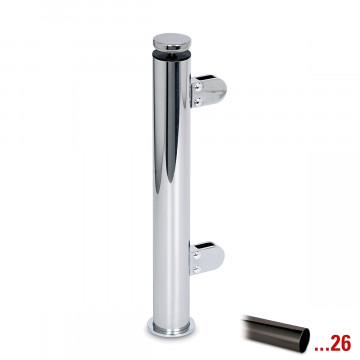 Staander Anneroos Ø 38,1 mm midden staander voor 8 mm glas RVS-304 zwart