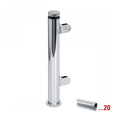 Staander Anneroos Ø 25,4 mm rechter staander voor 8 mm glas zamak RVS look