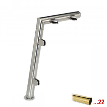 Staander Brenna Ø 25,4 mm linker staander zamak messing