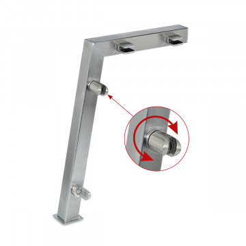 Staander Milka linker staander RVS-304 mat geslepen