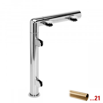 Staander Bregje Ø 25,4 mm linker staander zamak messing mat