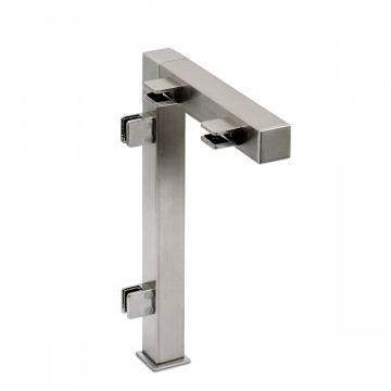 Post Alide 35 x 35 mm linker staander zamak RVS look