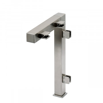 Post Alide 35 x 35 mm rechter staander zamak RVS look