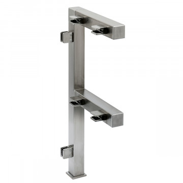 Staander Tieneke 20 x 20 mm linker staander zamak RVS look