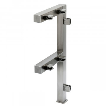 Staander Tieneke 20 x 20 mm rechter staander zamak RVS look