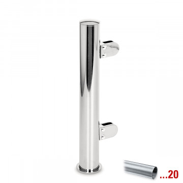 Staander Ruth Ø 38,1 mm 90° hoekstaander zamak RVS look