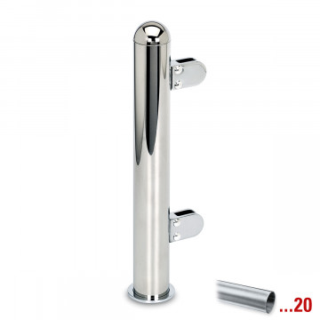 Staander Leann Ø 38,1 mm rechter staander zamak RVS look