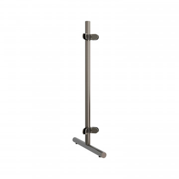 Mobiele balieschermpaal Keyana 90° hoekstaander zamak RVS look