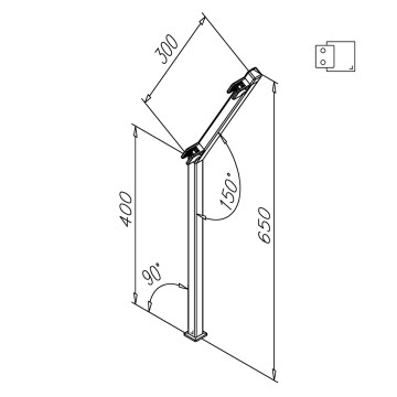 Staander Kamani linker staander RVS-304 mat geslepen
