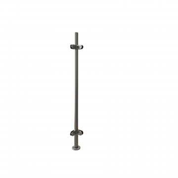 Mobiele balieschermpaal Lina 90° hoekstaander RVS-304 zwart