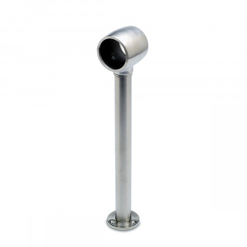 Voetsteun Minouka voor buis Ø 38,1 mm zamak RVS look