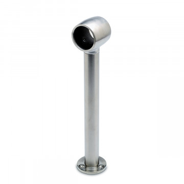 Voetsteun Meg voor buis Ø 38,1 mm zamak RVS look