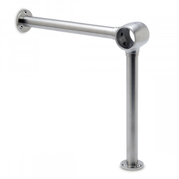 Voetsteun Wlanda voor buis Ø 25,4 mm zamak RVS look