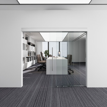 Telescopische schuifdeur, 3 rails Madina 3000 mm 3 deuren vast glas excl. glas aluminium mat geanodiseerd