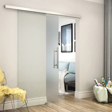 Schuifdeur Nina glas/glas 2500 mm excl. glas aluminium mat geanodiseerd