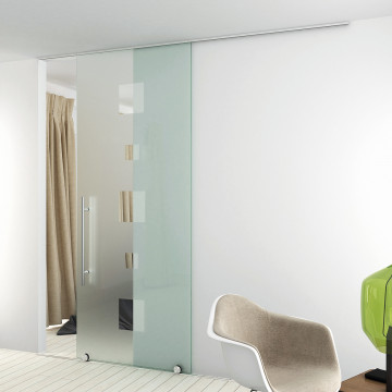 Schuifdeur op vloerrail Elma 2500 mm aluminium mat geanodiseerd
