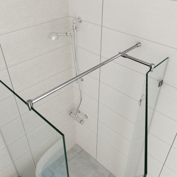 Stabilisatiestang met T-verbinder voor douchewand Kiana RVS-304 glanzend gepolijst