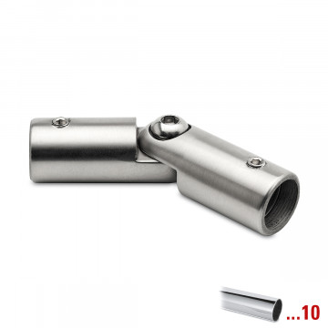 Buisverbinder voor buis Ø 19,0 mm, verstelbaar Manuela RVS-304 glanzend gepolijst